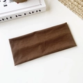 Bandeau de sport large en tricot extensible de couleur marron moka pour femmes - Café Foncé