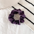 Chouchou élégant en satin violet avec texture plissée douce pour la coiffure - 8# (Violet)