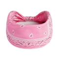 Bandeau de yoga rose à motif paisley en coton élastique pour sport de fitness - Rose Paisley (#197)