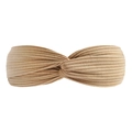 Fascia elastica in maglia a coste cachi per donna con design a nodo incrociato - Cachi