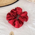 Elegante coletero grande de satén rojo con acabado sedoso para coletas de pelo - Rojo (17#)