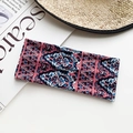 Bohemian paisley print wide yoga headband with knotted design in vintage rust red - Rust Red Ethnic Floral Style (40#)