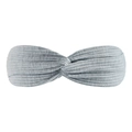 Fascia per capelli grigio chiaro in maglia a coste elastica con nodo a incrocio donna - Grigio chiaro