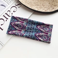 Bohemian paisley printed elastic headband for yoga and sports in blue and purple tones - Blue Purple Bohemian Paisley Style (41#)