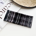 Bohemian style knotted yoga headband with black geometric patterns in soft stretch cotton - Black With Geometric Wave Style (42#)