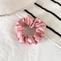 Chouchou en satin rose au lustre perlé doux et élégante texture plissée pour cheveux - 18# (Rose)