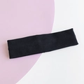 Diadema deportiva minimalista de punto acanalado negro para yoga y fitness de alta elasticidad - Negro