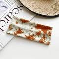 Elastic tie-dye wide headband in orange and beige tones for yoga and fitness sports - Orange White Tie-dye Style (47#)