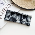 Retro black and white tie-dye elastic cotton yoga headband with a twist knot - Black White Gray Tie-dye Style (48#)