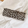 Fascia larga elegante con stampa leopardata marrone e nera con trama a maglia - Leopardo Classico Marrone Scuro (1#)