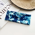 Blue and white tie-dye elastic cotton yoga headband with bohemian pattern - Blue White Cloud Tie-Dye Style (49#)