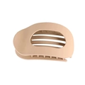 Pinza per capelli ovale beige opaco in acetato con design ritagliato su sfondo bianco - Beige (Stile 2)