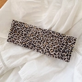 Fascia larga alla moda con stampa leopardata e trama in tessuto fine su sfondo a righe - Leopardo Fine Caffè (2#)