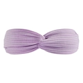 Elastic light purple twisted knit headband for women with soft ribbed texture - Light Purple