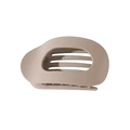 Pinza per capelli minimalista in acetato crema opaco con design ovale a griglia vuota - Color Tè al Latte (4#)