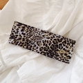 Fascia larga con stampa leopardata classica in morbido tessuto per acconciature alla moda - Leopardo Grande Grigio Marrone (3#)