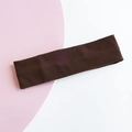 Bandeau sport marron foncé en maille côtelée élastique pour yoga et course à pied - Marron