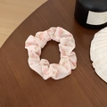 Chouchou rose en mousseline à fleurs avec haute élasticité pour coiffure coréenne - Motif Tulipe Florale Rose (24#)