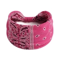 Bandeau de yoga élastique rose rouge avec motif paisley bandana pour sport et femmes - Rouge Rose Paisley (#380)