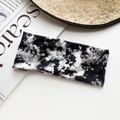 Bohemian black and white tie-dye elastic headband for yoga sports and fitness - Black White Marble Tie-dye Style (54#)