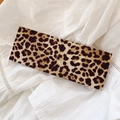 Fascia per capelli larga alla moda con stampa leopardata su tessuto bianco - Leopardo Marrone (1#)