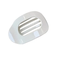 Pinza per capelli ovale minimalista in acetato bianco con design vintage cavo - Bianco Puro (10#)