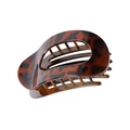 Pinza per capelli classica tartarugata con grande impugnatura in acetato per styling - Tartarugato Scuro (11#)