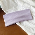 Unisex light purple ribbed knit headband featuring delicate diamond hollow-out patterns - Regular Size / Purple