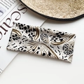 Bohemian paisley yoga headband in cream with black spots and brown leaf patterns - Beige Black Spot Feather Style (56#)