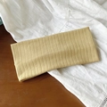 Ginger yellow knitted headband with vertical stripes and hollow diamond pattern - Regular Size / Khaki