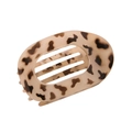 Pinza per capelli ovale in acetato tartarugato con motivo leopardato vintage - Tartarugato Giallastro (14#)