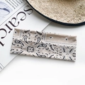 Beige paisley yoga headband made of soft stretch cotton for bohemian sport styles - Beige With Black Paisley Style (58#)