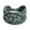 Bandeau élastique vert foncé à motif paisley blanc pour le yoga et les sports - Motif Paisley Vert Foncé (#377)