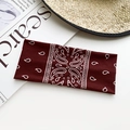 Burgundy paisley print bohemian yoga headband in soft elastic cotton material - Wine Red Paisley Style (61#)