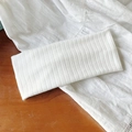Bandeau en tricot côtelé blanc cassé avec texture ajourée élégante pour le yoga et le sport - Taille Standard / Blanc