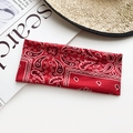 Red paisley print bohemian wide headband made of elastic cotton for yoga and sports - China Red Paisley Style (62#)