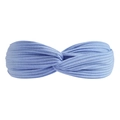 Elastic light blue twisted headband with ribbed knit texture for women fashion - Sky Blue