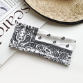 White bohemian paisley yoga headband with black patterns on high-elastic cotton fabric - White Black Paisley Style (65#)
