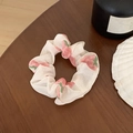 Chouchou blanc à motifs fraises rouges pour coiffures élégantes au style floral doux - Motif Imprimé Fraise Blanc (37#)