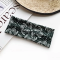 Dark green paisley patterned yoga headband made of stretch cotton for sports use - Dark Green White Paisley Style (68#)
