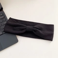 Fascia elastica nera annodata per lo yoga con design a fiocco in tessuto morbido - Nero