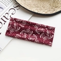 Elastic burgundy paisley headband for yoga and sports, made of soft stretch cotton - Deep Red White Paisley Style (69#)