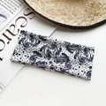 Bohemian paisley print headband in black and white stretchy cotton for yoga and sports - Black Paisley With White Pattern Style (70#)
