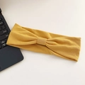 Fascia per capelli elastica gialla da yoga per donna con un nodo ritorto elegante - Giallo