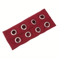 Fascia in maglia a coste rosso vino con doppia fila di occhielli in metallo argento - Borgogna