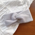Soft faux fur twisted headband in light purple lavender finish for winter warmth - Gray