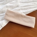 Fascia elastica in maglia a coste beige per yoga e pulizia del viso quotidiana - Cachi