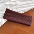 Fascia larga elastica in maglia a costine bordeaux per sport e yoga quotidiano - 3# Caffè