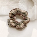 Elastico per capelli scozzese stile britannico beige e verde oliva per acconciature - Khaki Verde