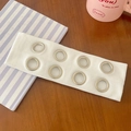White ribbed elastic headband with eight silver metal eyelets in punk hip hop style - Off White